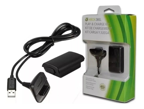 Kit 1 Bateria Para Controle Xbox 360 + 1 Cabo Carregador Usb