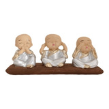 Trio De Buda Bebê Cego Surdo E Mudo Buda Estatueta 6 Cm