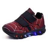 Tenis Led Homem Aranha Infantil Meninos Com Luz Pisca Barato