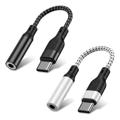 2 Adaptadores Audio Usb-c A 3.5mm Celular/pc Aurpai