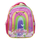 Mochila Escolar Niñas Nena Colegio Reforzada Jardin Espalda Color Rosa