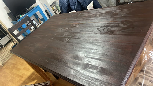 Mesa De Pino + 6 Sillas De Madera