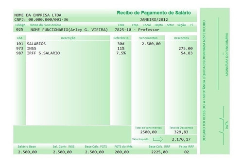 Programa Para Imprimir Contra Cheque Holerite + Calculos