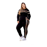  Conjunto Jaqueta Calça Plus Size Com Onça Animal Print #my