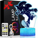 3d Illusion Sonic The Hedgehog Night Light, Anime Table Lamp