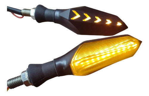 Par Giros Guiños Progresivos Moto Ahumado Ambar Led Bite