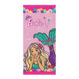 Toalha De Banho Infantil Felpuda Estampada Lepper 120x60cm Barbie2