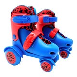 Patins Quad Menino Azul Ajustável Infantil Freio 27 Ao 30