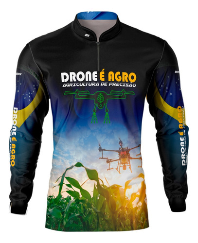 Camisa Camiseta Blusa Agro Brk Drone É Agro Com Filtro Uv50+