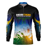 Camisa Camiseta Blusa Agro Brk Drone É Agro Com Filtro Uv50+