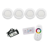 Kit Led Piscina 80m² - 4 Leds 9w, 1 Módulo Rgb + Fonte