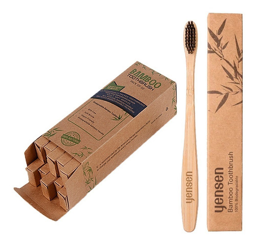 Cepillos Dientes Bambú Ecológicos Biodegradables Pack X 10u