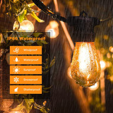 Smart Outdoor String Lights With Remote, 48ft Dimmable Led P