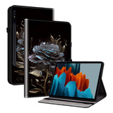 Funda De Piel Negra Para Samsung Galaxy Tab S7 Fe/s8+/s7+