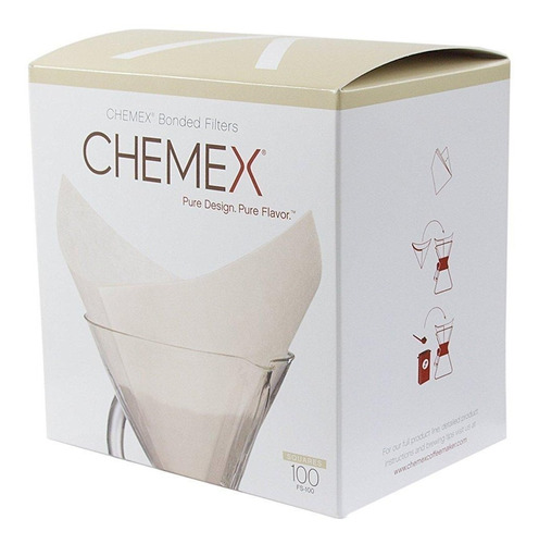 Filtro De Café Blanco Para Chemex X 100 Und. 5 A 13 Tazas