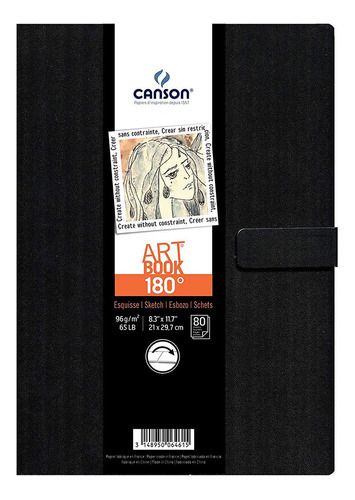 Libreta Canson Art Book 180° 96gr 21x29,7cm Color Negro