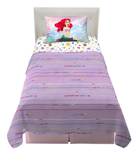 Juego Sabanas Ariel La Sirenita Individuales Funda Almohada