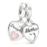 Pandora Charm Original Madre E Hija Doble, Plata De Ley