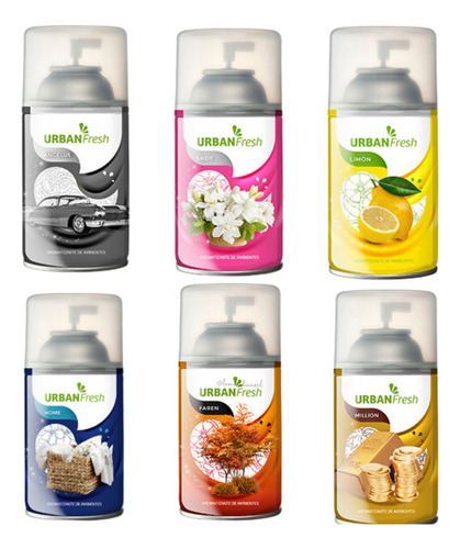 Fragancias Aromatizadores Urban Fresh Aerosol Repuesto 6 Und