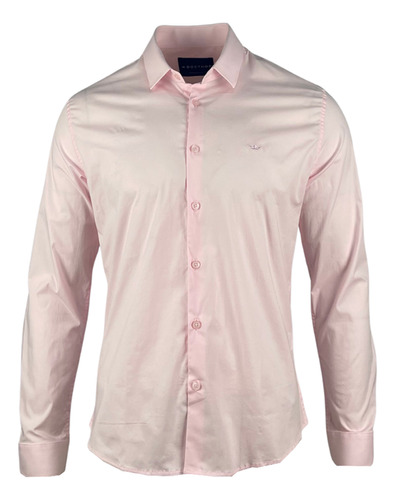 Camisa Social Masculina Lisa Slim Fit Com Elastano - Docthos