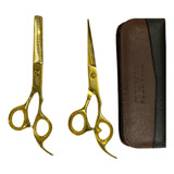 Set De Tijera Wahl Filo Navaja Y Esculpidora 6 Dorada Gold