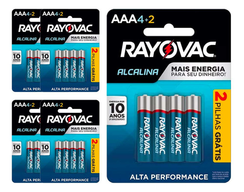 30 Pilhas Alcalinas Aaa Rayovac (5 Cart)