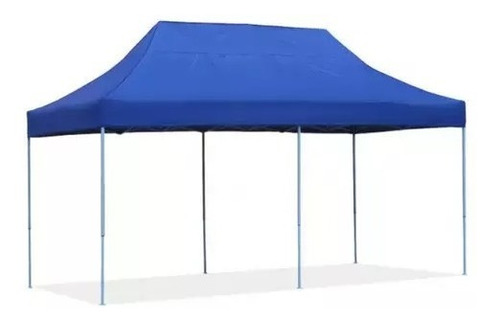 Toldo Automatico 3x6  Fierro Blanco Color Azul