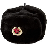 Gorro Ruso Shapka Ushanka Original (negro, Gr 62)