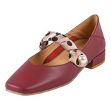 Correa De Línea Suave Hepburn Mary Jane Zapatos,suela Suave