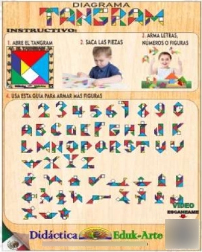 Tangram De Madera Juego Didáctico Rompecabezas Mayoreo 50pzs