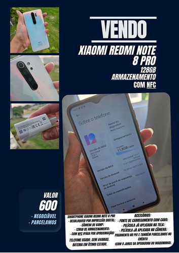 Xiaomi Redmi Note 8 Pro Dual Sim 128 Gb Pearl White 8 Gb Ram
