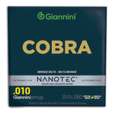 Encordoamento Giannini Cobra Nanotec 010 P/ Violão Aço