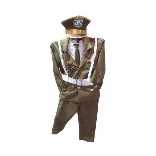 Traje De Carabinero Niño Completo (gorro, Terciado Y Corbata)