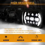 Auxbeam Faros Delanteros Led De 5 X 7 7 X 6 Con Ojos Angular