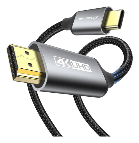 Switchflux Usb C A Hdmi Cable 4k, 6 Ft Aluminio Tipo C A Hdm