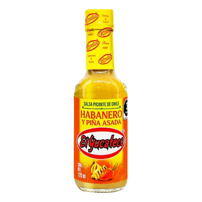 Salsa Picante Habanero Y Piña Asada El Yucateco 120 Ml. | MercadoLibre