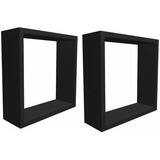 Kit 02 Nichos Mdf 25x25 Preto Decoração Sala Cozinha Quarto