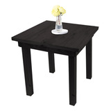 Mesa Comedor Bar Moderna Madera 70x70 Maciza Pata Recta Sajo Tapa Negro Patas Negro