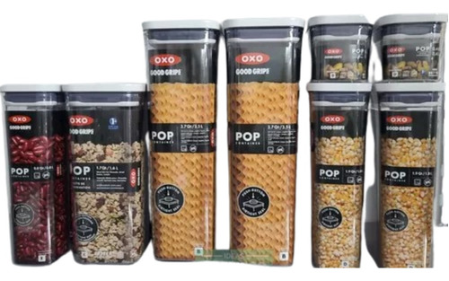 Set X10 Frasco Hermetico Apilable Oxo Pop Dispenser Cereal