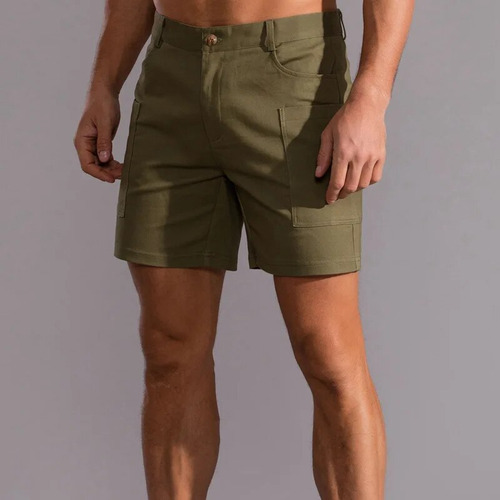 Shorts Masculinos Bermudas, Calça De Algodão, Calça De Joelh