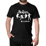 Polera Estampada The Beatles + Link Qr De Música De Spotify