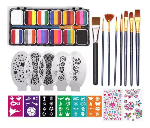 Kit De Pintura Facial, 12 Colores, Traje De Maquillaje Profe