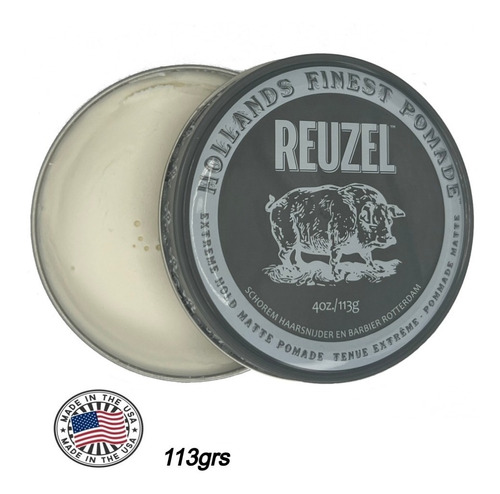 Pomada Extreme Hold Matte Reuzel 113gr Cera Capilar Barbería