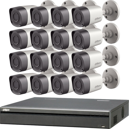 Kit Seguridad 1080p Lite Dvr 16 + 16 Camaras Dahua Exterior