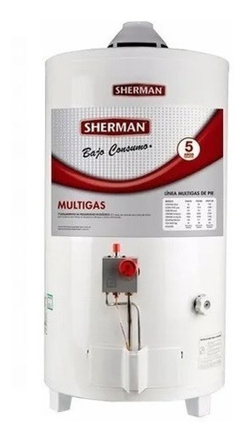 Termotanque Multigas De 50 Litros Sherman Apoyar Carga Sup