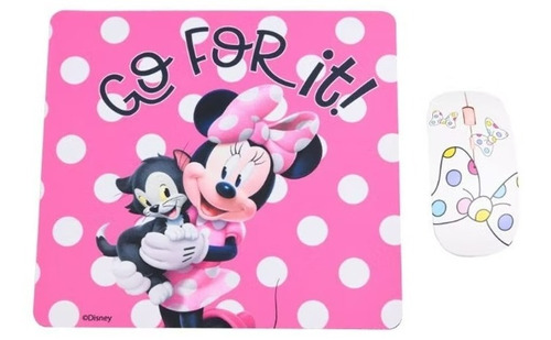 Kit Mouse Inalambrico Y Mouse Pad Minnie 1 