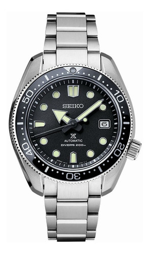 Reloj Seiko Prospex Automatic Diver 200m Spb077j1 Color De La Malla Plateado Color Del Bisel Negro Color Del Fondo Negro