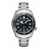 Reloj Seiko Prospex Automatic Diver 200m Spb077j1 Color De La Malla Plateado Color Del Bisel Negro Color Del Fondo Negro