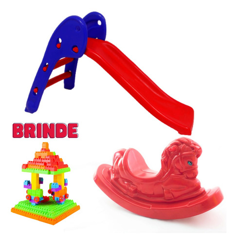 Play Ground Infantil Escorregador Infantil 200 Blocos Brinde