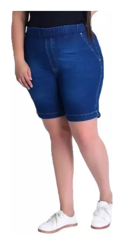 Bermuda Jeans Feminina Plus Size Com Lycra